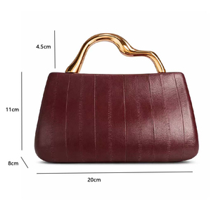 Elegant Women's Top Handle <b>Bag</b> <b>White</b> Saffiano <b>Leather</b> <b>Clutch</b> With Gold Round Handle Flap Closure Party Wedding Handbag - Product Image 6