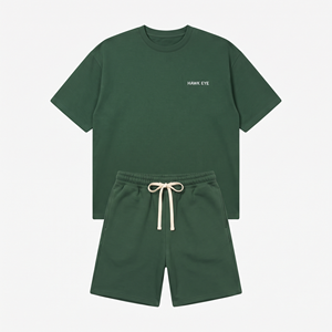 Ensemble de survêtement 2 pièces pour homme : T-shirt et short amples en coton respirant – Tenue décontractée - Product Image 4