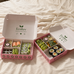 Boîte à sushi en carton biodégradable personnalisée, prix d'usine, écologique, jetable, pour emporter - Product Image 3