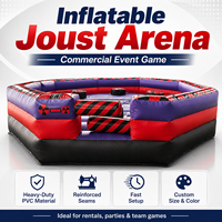 Arène de combat interactive gonflable commerciale pour joute de gladiateurs, avec bâtons de joute rembourrés en PVC, certifiée CE, Max