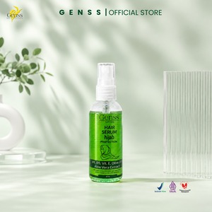 Sérum capillaire Genss Hair Rambut Protection Hijab 60ml en spray avec Vitamine B5, Vitamine E, Huile d'olive, Extrait d'aloe vera - Product Image 1
