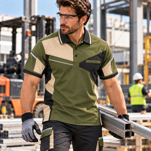 Wholesale <b>Men</b> <b>Work</b> Polo <b>Shirt</b> Custom Logo Workwear Uniform Short Sleeve Breathable Quick Dry Moisture Wicking Corporate <b>Shirt</b> - Product Image 2