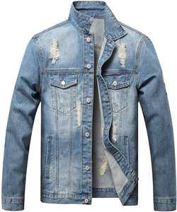 Veste en jean déchirée pour homme, style streetwear décontracté, vente en gros - Product Image 3