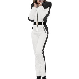 Quality Unisex Ski Suit Plus Size Windproof Waterproof Snowboard Coverall Sportswear Adults Zipper Hooded <b>Wool</b> Insulation Front - Product Image 4