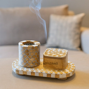 Bone Inlay Tray Bakhoor Burner <b>Box</b> Set Handmade Incense Burner for <b>Eid</b> Ramadan Decorative Islamic Home Decor <b>Gift</b> Item - Product Image 6