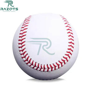 Razorts International BB004 Custom Printed Logo Full Grain Leather Handmade Lightweight <b>Baseball</b>/Softball Training <b>Balls</b> Cork - Product Image 2