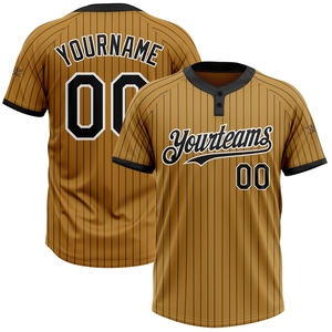 Jersey de Softbol Unisex Personalizado con Rayas Blancas y Dorado Antiguo, de Dos Botones, el Más Vendido de la Industria, Venta Directa al Por Mayor - Product Image 1