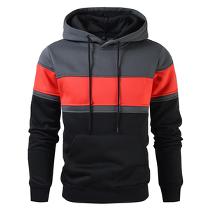 Sudadera con Capucha para Hombre, Diseño Color Block, Corte Regular, Informal, Gris y Blanco, con Bolsillos, para Otoño - Product Image 4