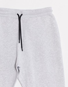 <b>Men's</b> Gray Elastic Waist Drawstring Sweatpants 100% Cotton Casual Autumn Knitted Midweight Plain Dyed Style - Product Image 4
