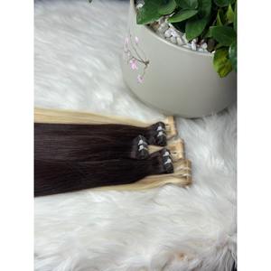 Extensiones de Cabello Adhesivas de Cabello Humano Liso Castaño Oscuro Rubio Platino Virgen Vietnamita Doble Trama - Product Image 1