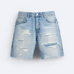 Shorts en jean extensibles taille mi-haute 100 % coton pour femme, coupe droite, séchage rapide, respirant, idéal pour l'été, vente en gros - Product Image 1