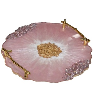 Plateau en résine époxy solide et durable Plateau de service artistique fait main pour les fêtes à la maison Occasions spéciales et usage quotidien - Product Image 1