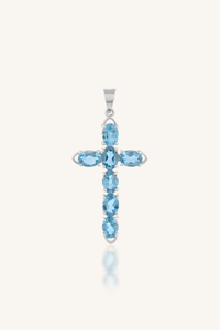 Colgante de Topacio Azul en Plata de Ley 92.5 KLSP-50455 - Product Image 1