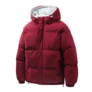 <b>Light</b> Blue Hooded <b>Puffer</b> <b>Jacket</b> Windproof Zipper Closure Casual Winter Thick Fit Polyester Shell Unisex Regular Sleeve - Product Image 5