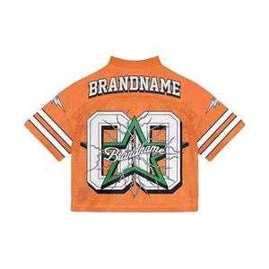 Camiseta de Fútbol Americano Vintage para Hombre, Diseño Personalizado, Corte Holgado, Malla Transpirable, Cuello en V, Estilo Deportivo de Verano, Personalizable - Product Image 2