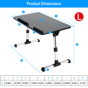 Soporte plegable para ordenador portátil, 1 unidad, con ángulo de altura ajustable, para cama, escritorio, desayuno, mesa de lectura, sofá - Product Image 3