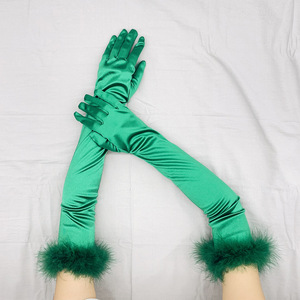 Guantes Largos Elegantes de Mujer con Parches de Plumas de Avestruz, Guantes Vintage para Primavera/Verano, Protección Solar, Conducción y Fotografía - Product Image 6