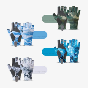 Gants de pêche demi-doigts antidérapants avec paume en silicone, protection solaire, respirants, extensibles, pour sports de plein air, vente en gros - Product Image 6