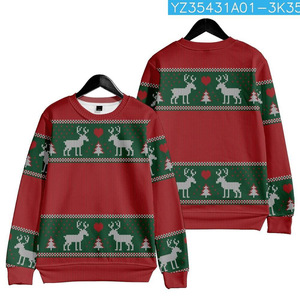 Merry <b>Christmas</b> Cartoon Santa Sublimation Sweatshirt Unisex Adult Pullover Holiday Crewneck Top - Product Image 3