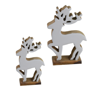 Meilleur prix - Ensemble de 2 décorations de Noël festives - Ornements modernes en bois de manguier sculpté - Imperméables - Réutilisables - Fournitures de décoration d'arbre - Product Image 1