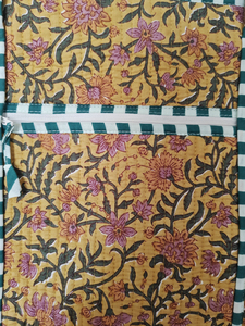 Floral Orange Quilted Cotton Medium Shoulder Tote <b>Bag</b> Zipper Closure Double Handles <b>Reusable</b> Everyday Ladies Shopping Beach - Product Image 5