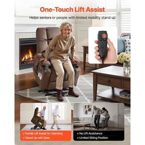 Sillón Reclinable Eléctrico de Doble Motor con Masaje y Calor para Personas Mayores, Ajuste de Posición Infinito, Sillón Reclinable Eléctrico Grande - Product Image 5