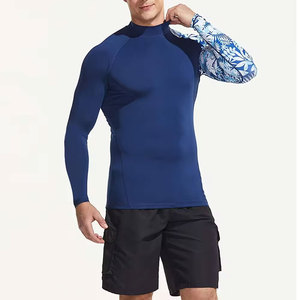 Chemise de compression anti-UV à manches longues pour homme, imprimé floral bleu, de haute qualité, légère, pour adultes - Product Image 2