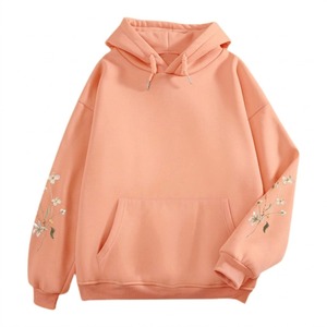 เสื้อสเวตเตอร์มีฮู้ดสีแดงสำหรับผู้หญิง ปักลายดอกไม้ แขนยาว สวมใส่สบาย ผลิตจากผ้าฝ้ายถัก 100% เหมาะสำหรับใส่ในฤดูใบไม้ร่วง - Product Image 2