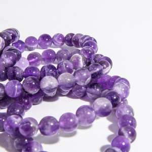 Pulsera de cuentas de amatista natural de 8 mm, pulsera elástica de cristal púrpura redondo, joyería de piedras preciosas al por mayor, Reiki, meditación - Product Image 2
