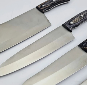 LEGACY BLADES Premium 5-Piece Handmade High Carbon Steel Chef <b>Knife</b> <b>Set</b> Straight Edge Ambidextrous Design Custom Wooden Handle - Product Image 4