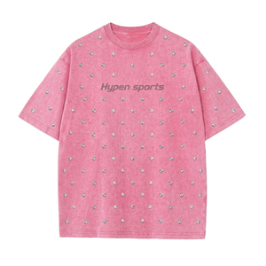 Venta al por mayor de fábrica: Camisetas unisex personalizadas de 250 gramos con lavado ácido, estilo streetwear, vintage, 100% algodón, con efecto desgastado para hombre y mujer. - Product Image 3