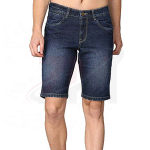 Pantalones Cortos de Mezclilla para Hombre, Corte Recto, Cintura Media, Lavado a la Piedra, Algodón, Casuales, Verano, Transpirables, Tejido, con Bolsillos - Product Image 3