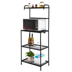 4-Tier Metal Baker's <b>Rack</b> Organizer Stand Kitchen <b>Microwave</b> Cart Storage Countertop for Dorm Kitchen Kitchen Shelf - Product Image 1