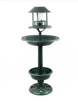 Lila Glas-Vogelfutterspender Gartenstecker Solarbetriebenes Outdoor-Vogelbad Wildvogel-Fütterungsstation Garten-Landschaftskunst
