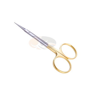 Ciseaux chirurgicaux pour iris, instrument de coupe manuel de précision professionnel, manche doré, certifié CE, réutilisable, en acier inoxydable - Product Image 6