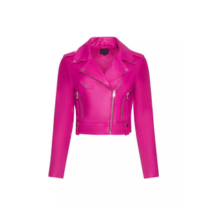 OEM High Quality Custom Design Women's Winter Jacket New Crop <b>Top</b> Genuine Leather Cotton Filling Breathable Knitted Material - Product Image 1