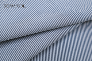 Seawool SWL-5E1364 Seawool Poly/Poly=25/75 Fabric Stripes 110GSM 55/56 In Stock For Shirting Men Apparel Sportswear - Product Image 2