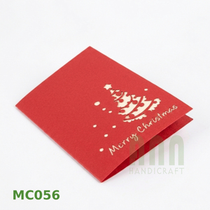 ANN HANDICRAFT MC056 Custom 3D Christmas Tree Decor Invitation Laser Cut Paper <b>Cards</b> Handmade Vietnam Offset UV Matte Varnishing - Product Image 3