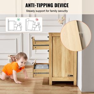 Cómoda Moderna de 7 Cajones Estilo Boho, Madera de Ratán Natural con Luces LED, Organizadores para Almacenamiento de Ropa - Product Image 5