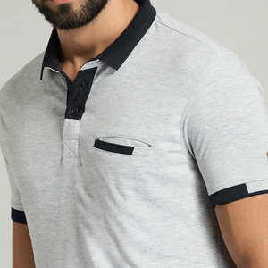 Camiseta de Golf para Hombre de Alta Calidad, 100% Algodón, Bajo Costo, Transpirable, con Diseño de Bolsillo Estampado y Colores Personalizables - Product Image 6