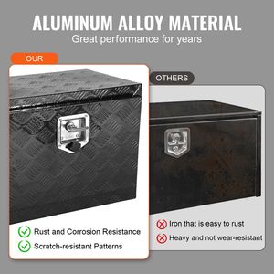 Caja de Aluminio Resistente Personalizable para Camioneta, 24 x 12 x 14, para Almacenamiento Debajo de la Carrocería, con Placa Diamantada Impermeable y Llaves de Bloqueo para Herramientas - Product Image 4