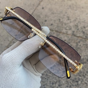 ZONGA HOUSE Luxury Custom Designer Unisex VVS1 Moissanite Diamond Rimless Hip Hop <b>Sunglasses</b> % UV Protection for Outdoor - Product Image 2