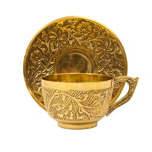 Ensemble de tasses en laiton finition antique, vaisselle traditionnelle ayurvédique en alliage de laiton, parfait pour un usage quotidien - Product Image 3
