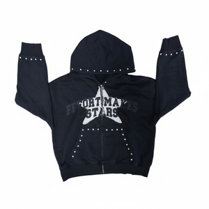 Sudadera con capucha y cremallera de alta resistencia para hombre, con apliques personalizados y logo impreso, estilo streetwear, cómoda. - Product Image 1