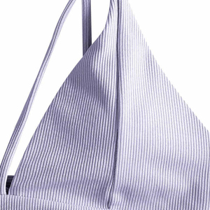 Ensemble bikini côtelé pour femmes, haut croisé à bretelles, bas string, maillot de bain 2 pièces en tissu extensible, couleur unie - Product Image 4