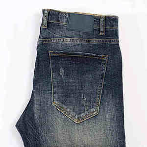Pantalon en jean slim pour homme de haute qualité, design personnalisé, style streetwear, respirant, jean délavé léger pour l'hiver - Product Image 6