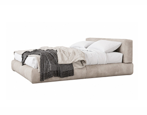 Luxury Modern Upholstered Platform <b>Bed</b> <b>King</b> Size | Italian Minimalist Soft <b>Bed</b> <b>Frame</b> | Contemporary Designer Bedroom Furniture - Product Image 4
