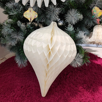 Boules suspendues en papier nid d'abeille de haute qualité de 50 cm en forme de goutte d'eau pour décorations de fête de Noël - Direct usine