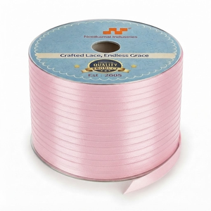 Cinta de Satén Rosa Bebé de 6mm, de una Sola Cara, Personalizable, Rollo de 350 Metros para Recuerdos de Baby Shower, Regalos para Recién Nacidos, Venta al Por Mayor - Product Image 1