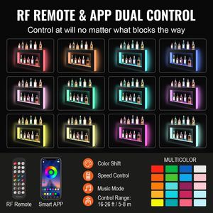Vetrina Espositiva per Bottiglie di Liquori in Acrilico Ecologico da 48 Pollici con Illuminazione LED e Controllo RF e App - Product Image 4